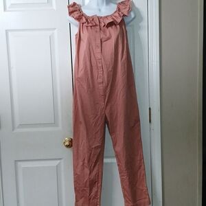 The Nines by Hatch maternity light mauve cropped jumpsuit romper  Sz XS NWOT